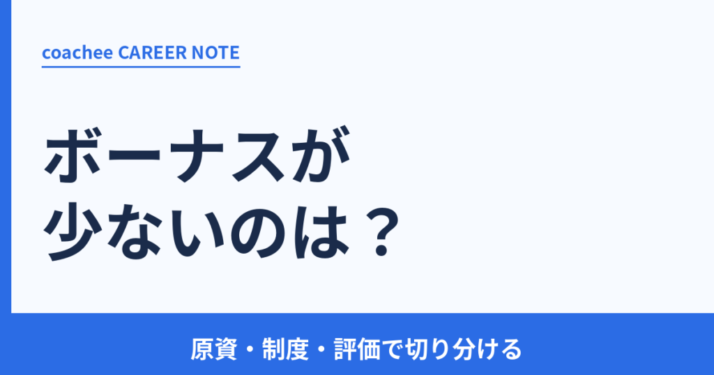ボーナスが少ない理由を原資・制度・評価で切り分ける記事のアイキャッチ