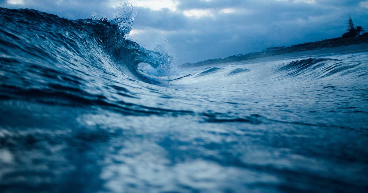 大きくうねる海の波